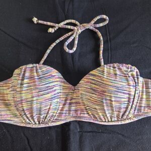O'Neill Multicolor Stripe Bandeau Bikini Top size M